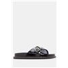 Luigi Sandali Flatform con cinturino incrociato - Nero