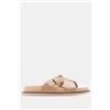 Luigi Sandali Flatform con Fascia Incrociata - Beige Scuro