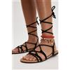 Luigi Sandali Flat Gladiator Eleganti - Nero