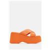 Luigi Sandali Platform con Cinture Incrociate - Arancione