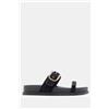 Luigi Sandali Flatform con Fibbia e Cinturino Scratch - Nero