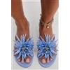 Luigi Mules thong con fiore decorativo - Blu