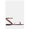 Luigi Sandali flat infradito con dettaglio metallico chic - Cammello