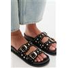 Luigi Sandali Flatform con Borchie Decorative - Nero