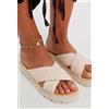 Luigi Sandali Flatform con Design Intrecciato - Beige
