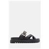 Luigi Sandali Flatform con Cinturini e Fibbia - Nero