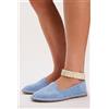Luigi Ballerine Flat con Cuciture - Azzurro