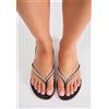 Luigi Sandali flat thong con strass scintillanti - Nero
