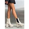 Luigi Stivaletti Chelsea con plateau e tacco - Beige - 36