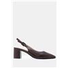 Luigi Décolleté Slingback a Punta - Marrone Scuro - 36