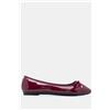 Luigi Ballerine con fiocco decorativo - Bordeaux vernice - 36