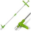 AONAT Estrattore Manuale Erbacce con Artigli Acciaio Inox e Pedale, Estrattore di Erbacce Manual, Rimuovere Efficacemente Le Erbacces dal Giardino, Strumento Diserbatrice Manuale Prato Manico Lungo 100cm