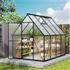 Aufun Serra in alluminio di alta qualità, 3,82 m², con base da 6 cm e piastra in policarbonato da 4 mm, resistente ai raggi UV, resistente alle intemperie, per il giardino, 225 x 170 x 195 cm