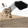 FairyPeach Tappetino Repellente per Gatti- 12 Tappetini Anti Gatto, Dissuasore per Gatti, Rete per Prato per Gatti da Balcone e Giardino, Picchi Rete Anti Gatto per Esterni (20 cm x 15 cm, nero)