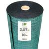 Jardiprotec Tela per pacciamatura tessuta, 130 g/m², rotolo, geotessile anticattive erbe, ad alta resistenza, colore verde, per giardino, vialetti, colture (2,07 x 10 m)