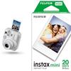 instax Fujifilm instax mini 13 Clay White, Macchina Fotografica Istantanea Ibrida + Confezione da 20 Pellicole Istantanee instax mini, Dimensioni Stampa 86 mm x 54 mm