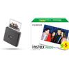 instax Fujifilm Link WIDE Mocha Grey, Stampante Compatta per Smartphone + Confezione da 50 Pellicole Instantanee Formato WIDE, Dimensioni Stampa 62x99 mm