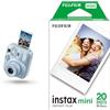 instax Fujifilm instax mini 13 Frost Blue, Macchina Fotografica Istantanea Ibrida + Confezione da 20 Pellicole Istantanee instax mini, Dimensioni Stampa 86 mm x 54 mm