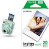 instax Fujifilm instax mini 13 Lagoon Green, Fotocamera Istantanea Ibrida + Confezione da 20 Pellicole Istantanee instax mini, Dimensioni Stampa 86 mm x 54 mm