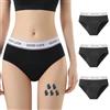 FOTOOL Mutande Mestruali Assorbenti = 4 tamponi Donna Cotone Slip Ciclo Protettive Periodico Intima Mestruale Ecologico con 4 Strati Anti perdite Lavabili (3 Luck, S)