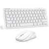 TECKNET Set Tastiera e Mouse Wireless, 2.4G Silenzioso con Ricevitore USB | Italiano QWERTY, 12 Scorciatoie Multimediali per Computer, PC, Laptop, Desktop, Smart TV Android, Bianco