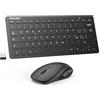 TECKNET Set Tastiera e Mouse Wireless, 2.4G Silenzioso con Ricevitore USB | Italiano QWERTY, 12 Scorciatoie Multimediali per Computer, PC, Laptop, Desktop, Smart TV Android, Nero