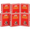 MODIANO 6x Modiano Texas Poker Mazzi Di Carte Index Jumbo In Plastica Rosso