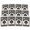 BICYCLE 12x Mazzi Di Carte Da Gioco BICYCLE Standard Back Neri Con Indice