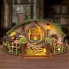 Figurine di case ad anello magico in legno fai-da-te Miniature Casa