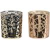 Kaemingk Porta Candele Tealight Argento o oro in Vetro 2 Assortimenti Diam 8,8x10h cm