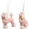 Kaemingk Cane Razza Barboncino Rosa 2 Assortimenti Poliresina 10,1x4x9,3cm