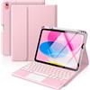 MoKo Custodia con Tastiera Multi-touch per iPad (A16) 11ª/10ªgen, Rosa | Retroilluminazione 7 colori, trackpad multitouch, porta pennino per iPad 11 2025 e iPad 10,9 2020