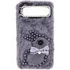 YKTO Custodia per Peluche Custodia Cellulare per Galaxy Grand Neo,Cute Glitter Diamond Pearl Rabbit Girls Custodia Morbida e Confortevole in Finta Peluche con Grand Neo,Grey Pearl Rabbit