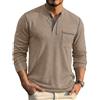 COOFANDY Maglietta Uomo Manica Lunga Henley Shirt S-4XL | Basic Maglia Henley Tshirt, T-Shirt Manica Lunga