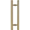 LRYELWA Maniglie per Porte in Vetro,Maniglia Doppia Barra laterale in Acciaio Inossidabile,Maniglione per Bagno Casa Hotel Club Office Store,Pomelli di Ricambio (Oro,400mm foro a foro)