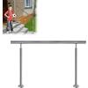 JOIEYOU Corrimano in acciaio inox esterno per scale, ringhiere per scale, balcone, giardino (200 cm, senza barre trasversali)