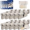 GERCAR Pro Uguali tra loro 10 Cilindri a pomello 30/30 Set 10x Cilindri di chiusura con pomello incl. 50 Chiavi - Serratura a cilindro per porta 60 mm Set di 10 cilindri - Lunghezza: 60mm, A:30 B:30