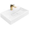 Rea - Lavabo Da Appoggio Goya 60cm Lavandino Bagno 600 X 370 X 140 mm Conglomerato (Bianco)