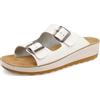Fly Flot Ciabatta Donna Morbida Microfibra A Due Fasce con Fibbie Regolabili, Fodera Traspirante Air Flot E Sottopiede in Pelle