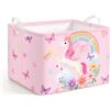 omedecal Cesto Portabiancheria Sporca Porta Giochi, 40x30x30cm - Unicorno | Cesta Panni Biancheria Sporchi Giochi Bambini per Bagno Camera da Letto, Salvaspazio