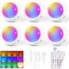 Vankarr RGB Luce Sottopensile LED Ricaricabile USB Luci Armadio Senza Fili 13 Colori Dimmerabili con Telecomandi, per Scale, Vetrine, Armadietti, Camera, 6 pezzi