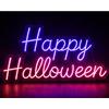 Sweet Dream Code Happy Halloween - Luce al neon a LED, 50 x 25 cm, cartello luminoso per decorazione di Halloween, cartello al neon per parete, soggiorno, camera da letto, feste, eventi e casa