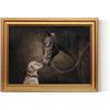 ARPEOTCY Decorazione da parete vintage con cornice dorata, Dod & Horse, 40,5 x 30,5 cm
