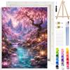 MOTGOM Dipingere con i Numeri Adulti con Telaio, Cervo nella Foresta fai da te Quadri da Dipingere con i Numeri Adulti, Pittura Adulti Decora la Casa Regalo 25×35cm
