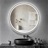 Hondony Specchio-Rotondo-Bagno-con-Luce 80cm, Specchio-Bagno-LED con Antiappannamento, Dimmerabile, 3 Colori Luce, Funzione Memoria, IP45, Rivestimento dei Bordi Nero