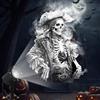 BBTO Proiettore di Luci per Halloween con Effetto Dinamico | Proiezione Olografica 3D con Timer, Illuminazione di Halloween per Interni ed Esterni, Design Scheletro Pirata Bianco