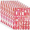 FSSTUD 8 fogli di adesivi olografici in vinile da 5 cm, impermeabili, autoadesivi, per cassette postali, grandi lettere dell'alfabeto adesive per finestre e porte, colore rosso