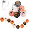 com-four® Catena luminosa a LED con sfere, Illuminazione di Halloween | Decorazione natalizia per un Halloween spettrale - Lampade a sfera a batteria