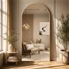 MAXEN Specchio a forma di arco, 180 x 80 cm, grande specchio con cornice in alluminio color oro, da appoggiare per soggiorno e camera da letto.