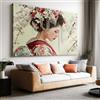 Generico Quadro su Tela Moderno Geisha Giapponese Fiori Di Ciliegio 40x30cm Stampe su Tela per Soggiorno e Camera da Letto, Stampa Decorativa Moderna, Poster da Parete Casa Interno